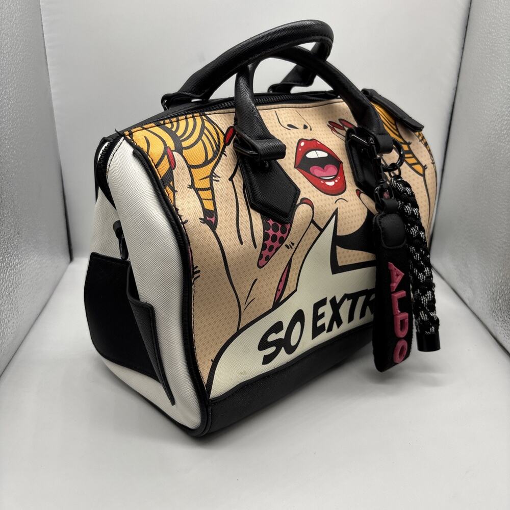 ALDO So Extra Pop Art Comic Satchel Top Handle Bag Graphic Print Crossbody - Picture 4 of 8